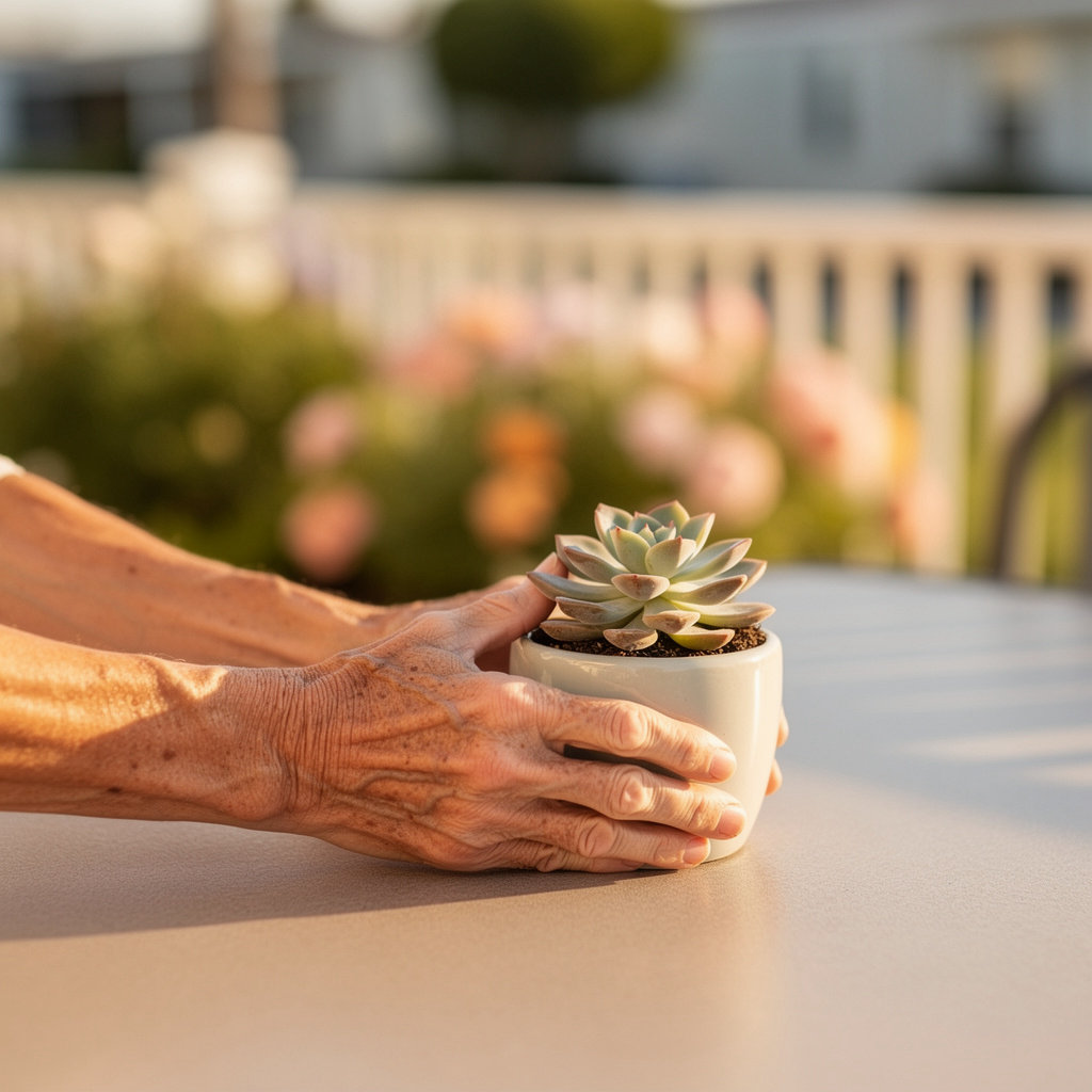 Terry's Mobile Home Park welcoming 55+ community in Chula Vista with peaceful walkways and landscaping